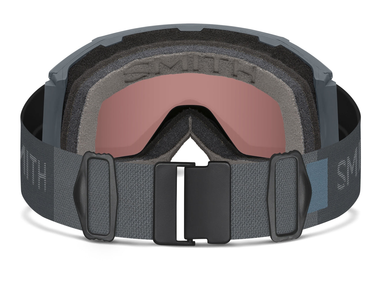 Smith SQUAD XL Skibrille mit Wechselscheibe, black 22/chromapop sun black gold mirror + chromapop storm blue sensor mirror, von hinten