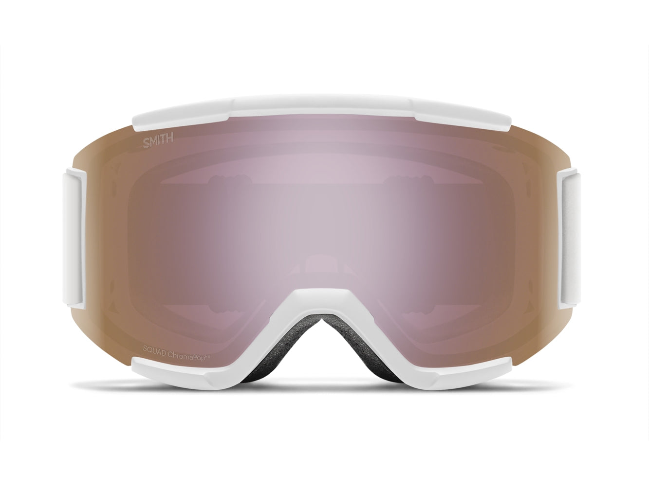 Smith SQUAD Skibrille mit Wechselscheibe, white vapor 2021 / chromapop everyday rose gold mirror + yellow, von vorn