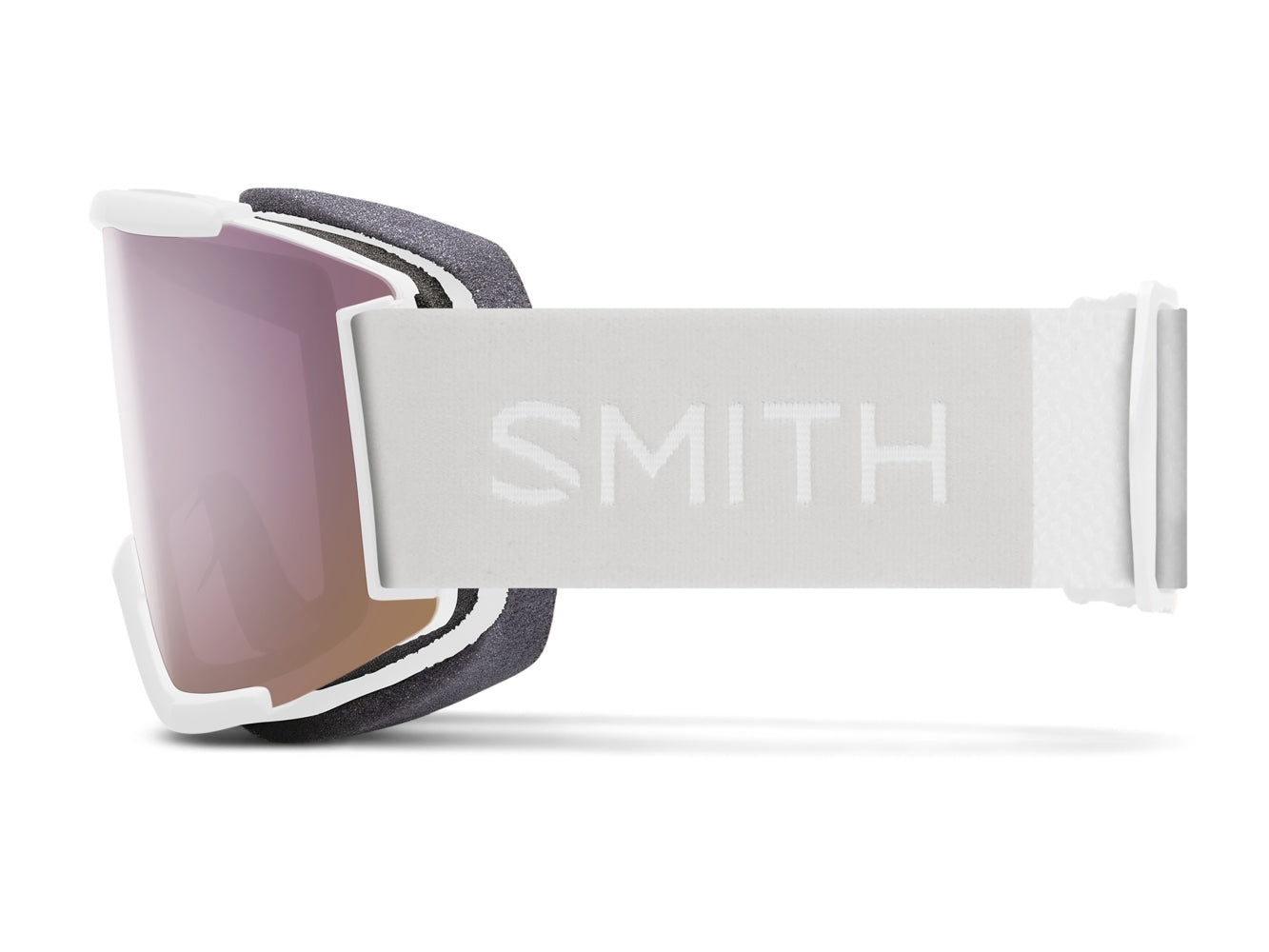 Smith SQUAD Skibrille mit Wechselscheibe, white vapor 2021 / chromapop everyday rose gold mirror + yellow, nach links