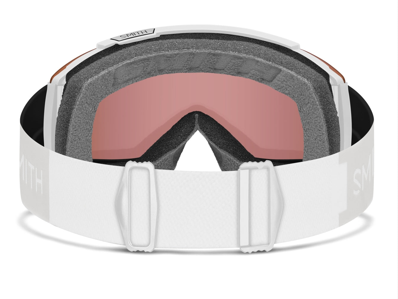 Smith SQUAD Skibrille mit Wechselscheibe, white vapor 2021 / chromapop everyday rose gold mirror + yellow, lvon hinten