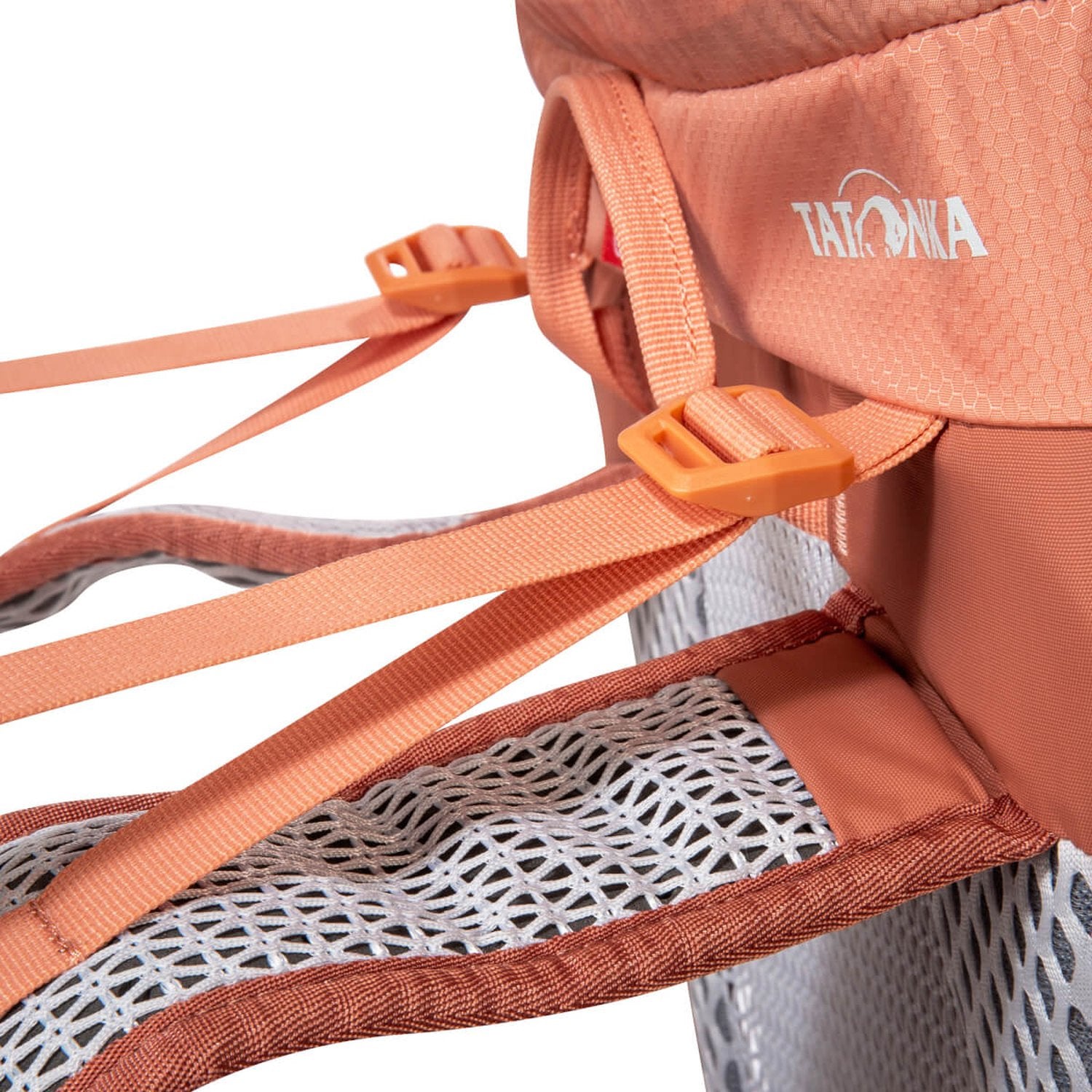 Tatonka Hike Pack 20 Women – Damen-Wanderrucksack für Touren, apricot (aprikosenfarben), Detail: Befestigungsschlaufen