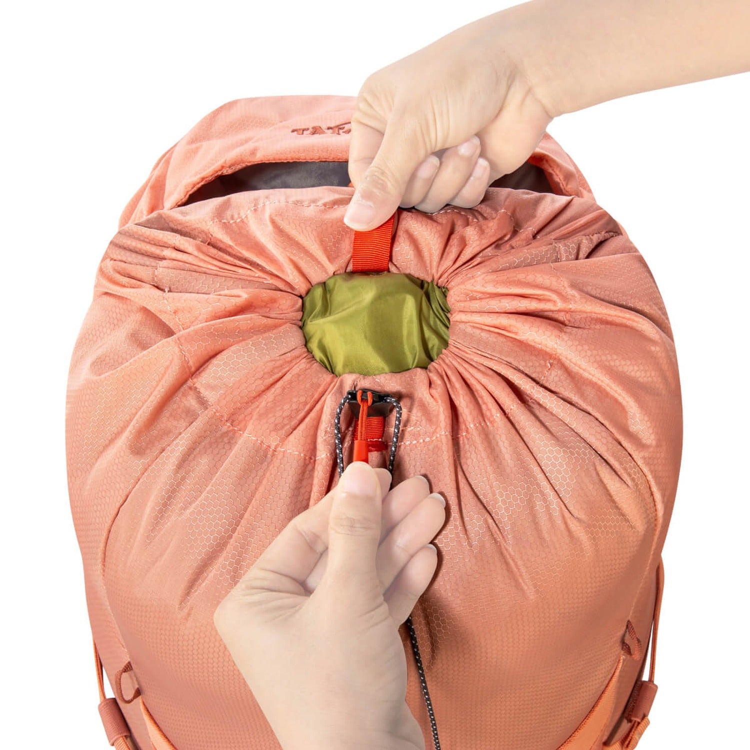 Tatonka Hike Pack 20 Women – Damen-Wanderrucksack für Touren, apricot (aprikosenfarben), Detail: Kordelzug oben