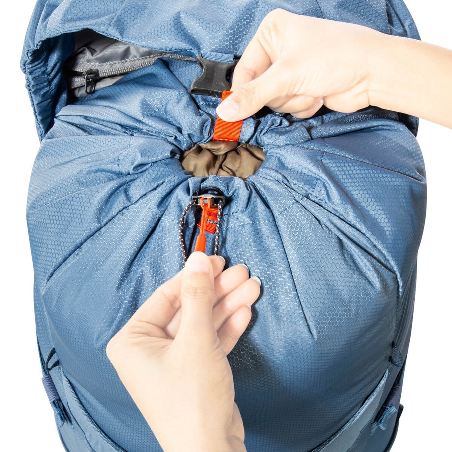 Tatonka Hike Pack 25 Women Wanderrucksack hellblau, Detail: Kordelverschluss oben