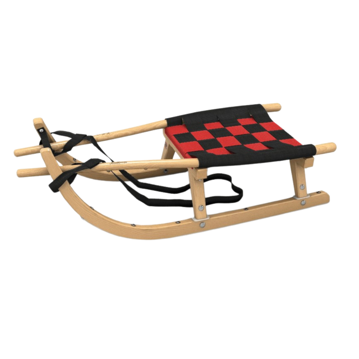 Kathrein Tourenrodel Schüler mit Gurtsitz (90 cm - 6-10 Jahre), schwarz/rot