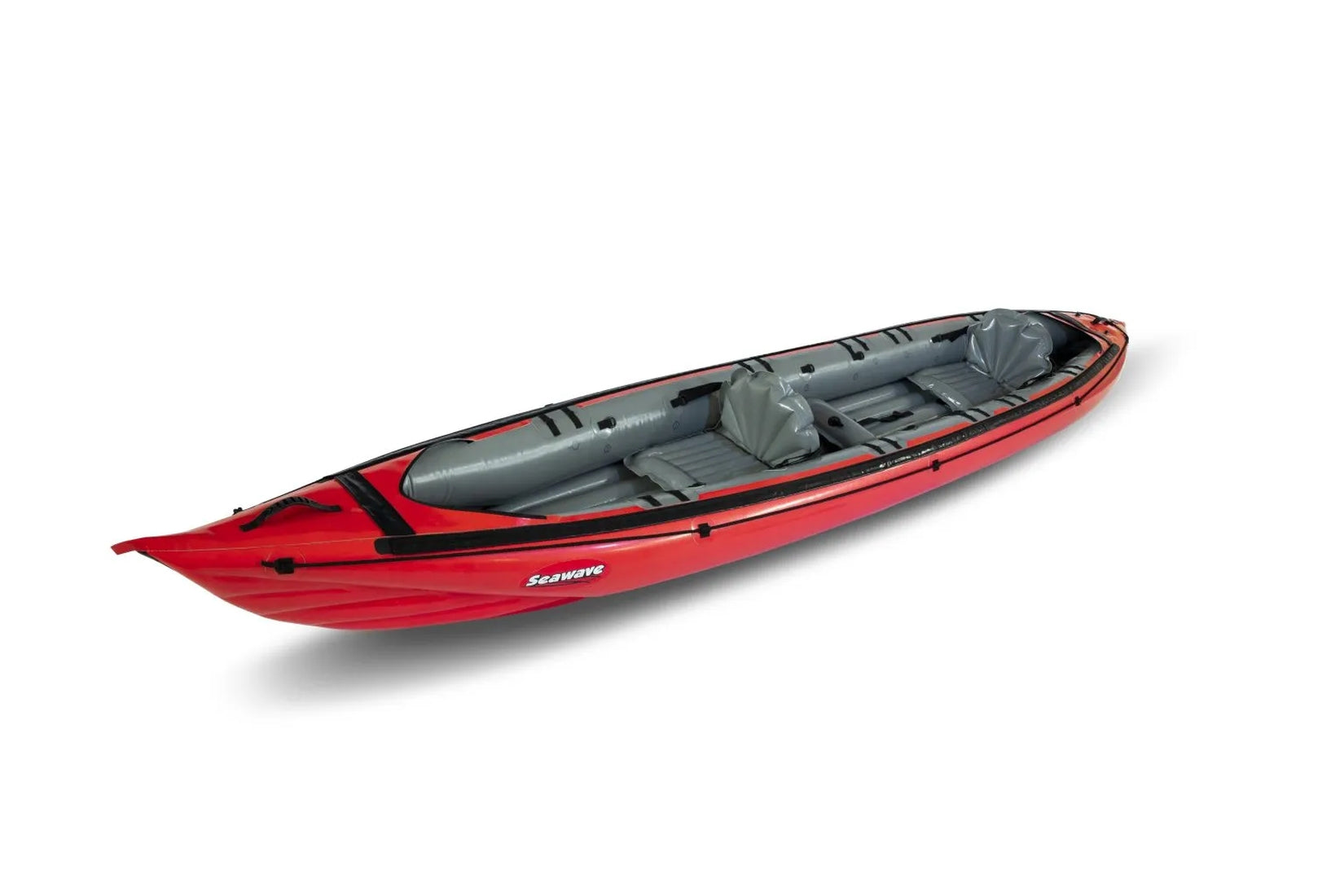 Gumotex Seawave Seekajak 1-3 Personen – Aufblasbares Schlauchboot, rot, leicht schräg, 2 Sitze