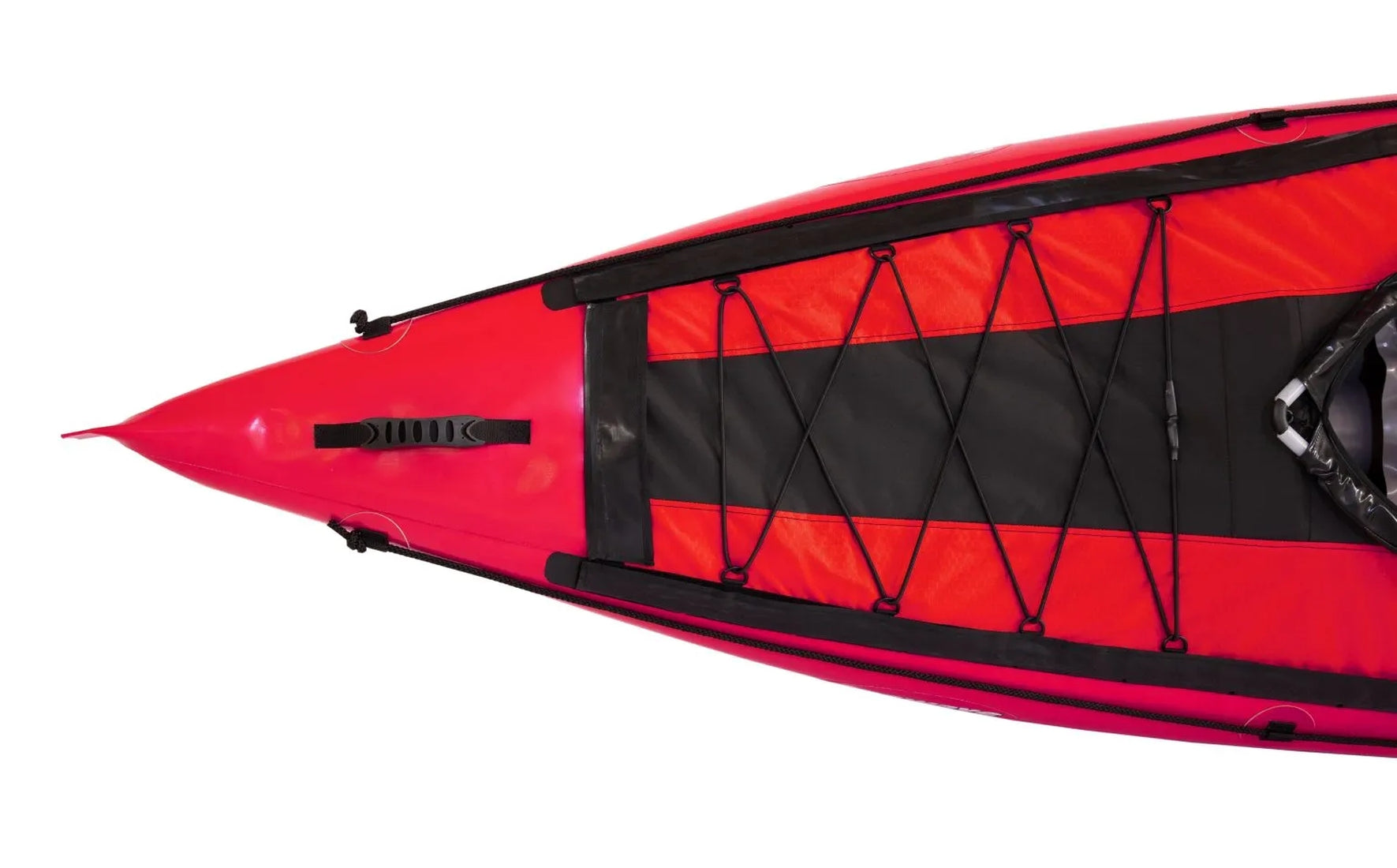 Gumotex Seawave Seekajak 1-3 Personen – Aufblasbares Schlauchboot, rot, Bug, mit Spritzdecke