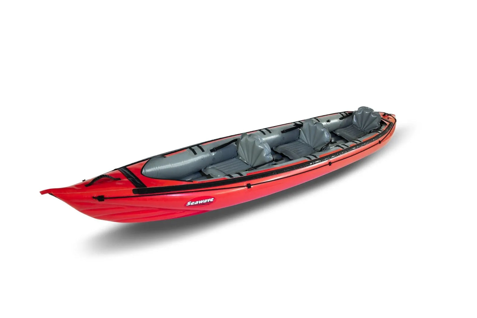Gumotex Seawave Seekajak 1-3 Personen – Aufblasbares Schlauchboot, rot, leicht schräg, 3 Sitze