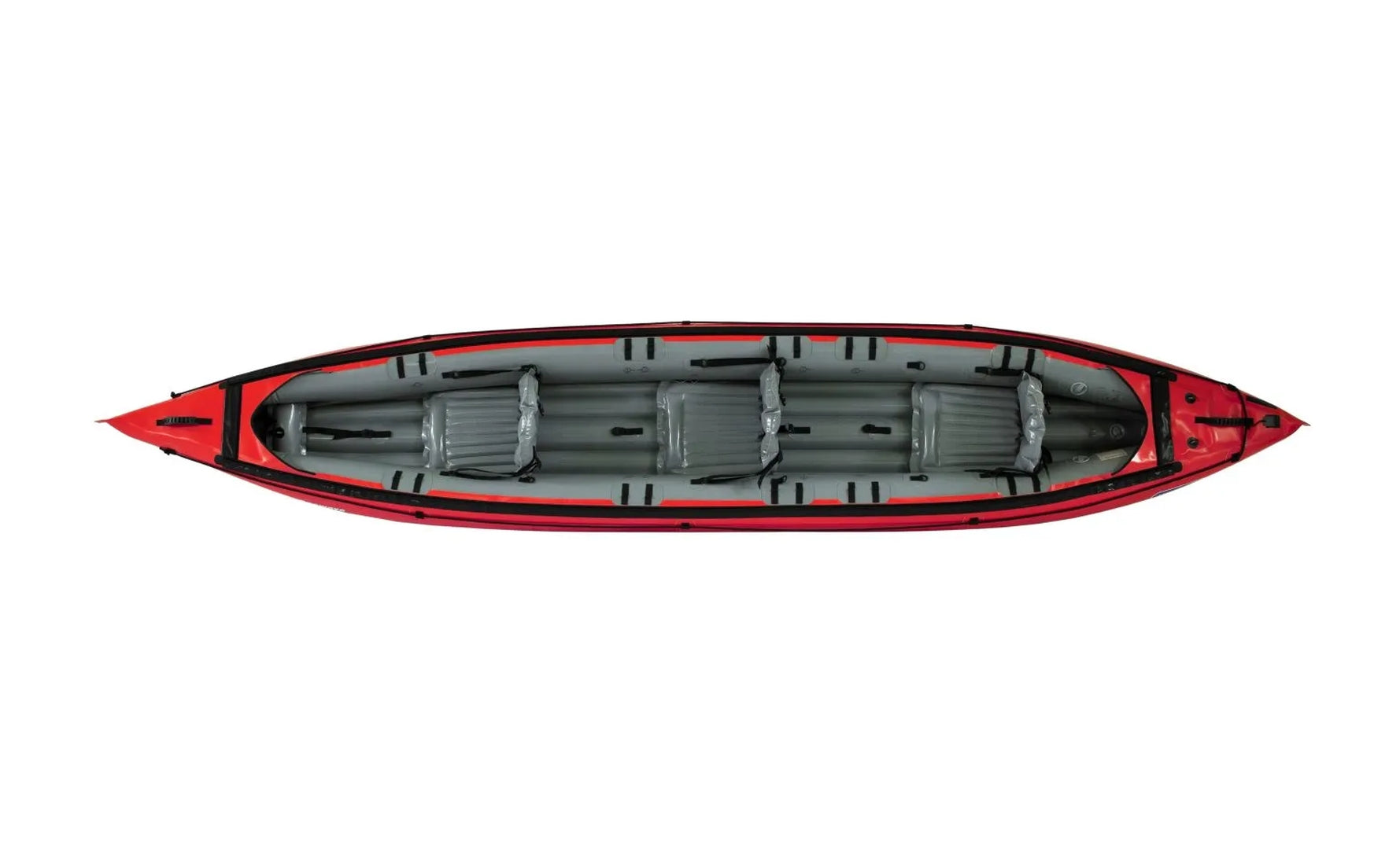 Gumotex Seawave Seekajak 1-3 Personen – Aufblasbares Schlauchboot, rot, von oben, 3 Sitze