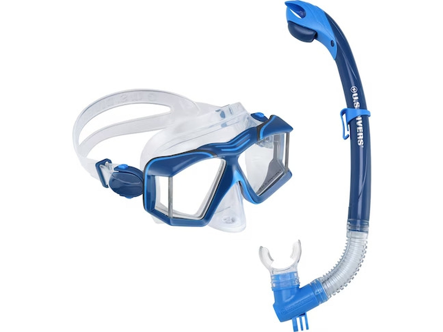 Taucherbrille und Schnorchel blau