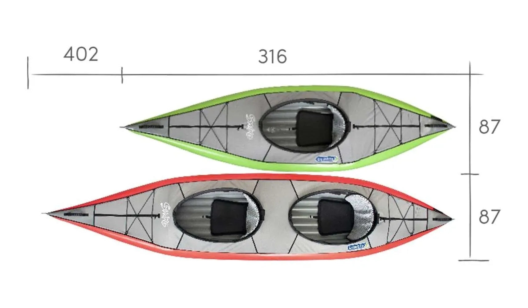 Gumotex Swing II 2er Schlauchkajak – Aufblasbares Kajak