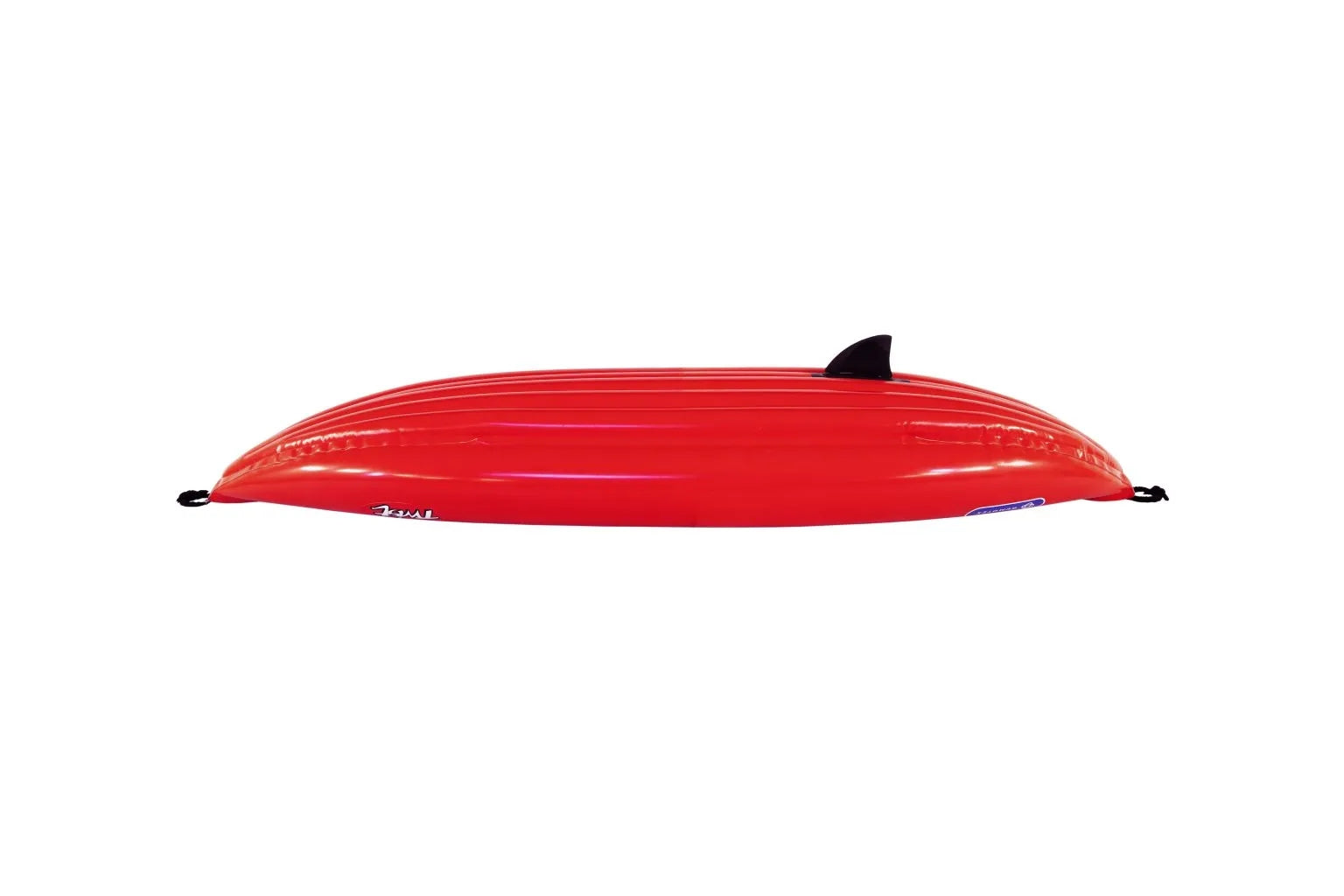 Gumotex Twist I 1er Schlauchkajak – Ultralight Schlauchboot für Paddler, rot, kopfüber seitlich, mit Finne