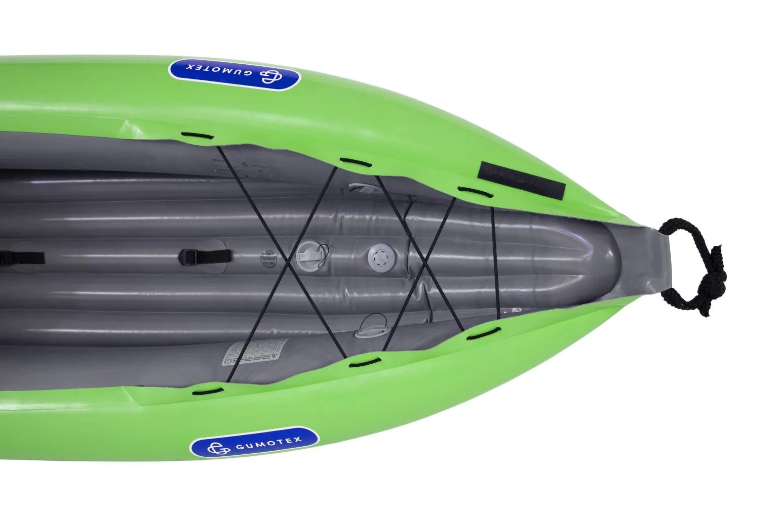 Gumotex Twist 2/1 – Aufblasbares Schlauchkajak für 1–2 Personen, grün, Heck