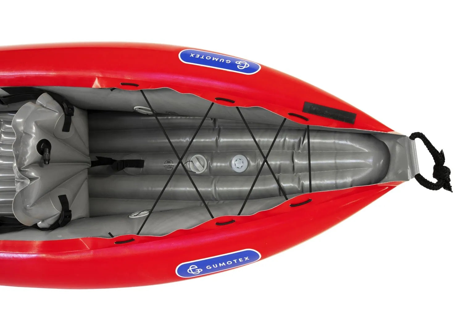 Gumotex Twist I 1er Schlauchkajak – Ultralight Schlauchboot für Paddler, rot, Heck, mit Sitz