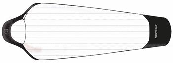 Nordisk Gormsson -10° Mumienschlafsack, artichoke green/mustard yellow/black (außen grün, innen senffarben), mit Kapuze, Detail: Form des Schlafsacks