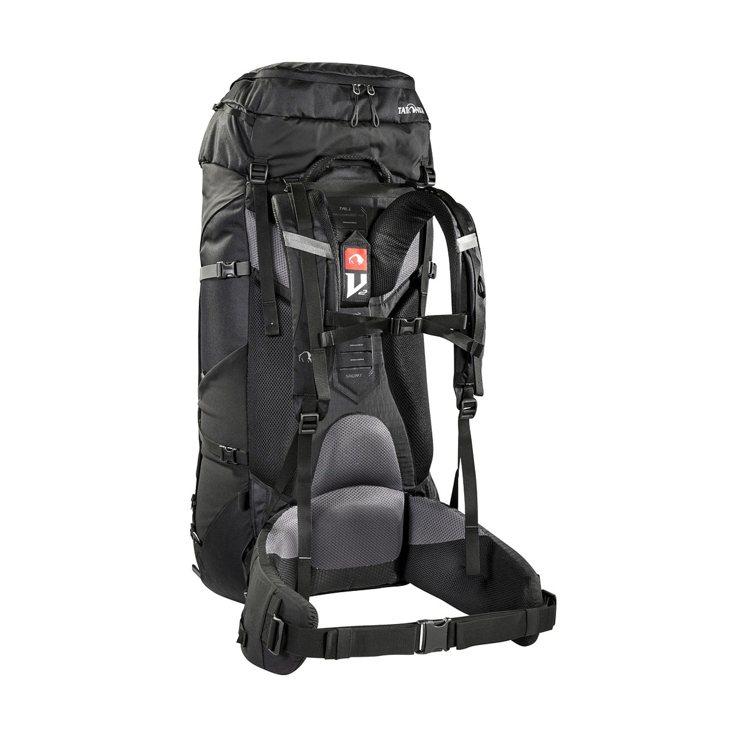 Tatonka Yukon 70+10 Trekkingrucksack, schwarz, schräg, innen/Rückseite