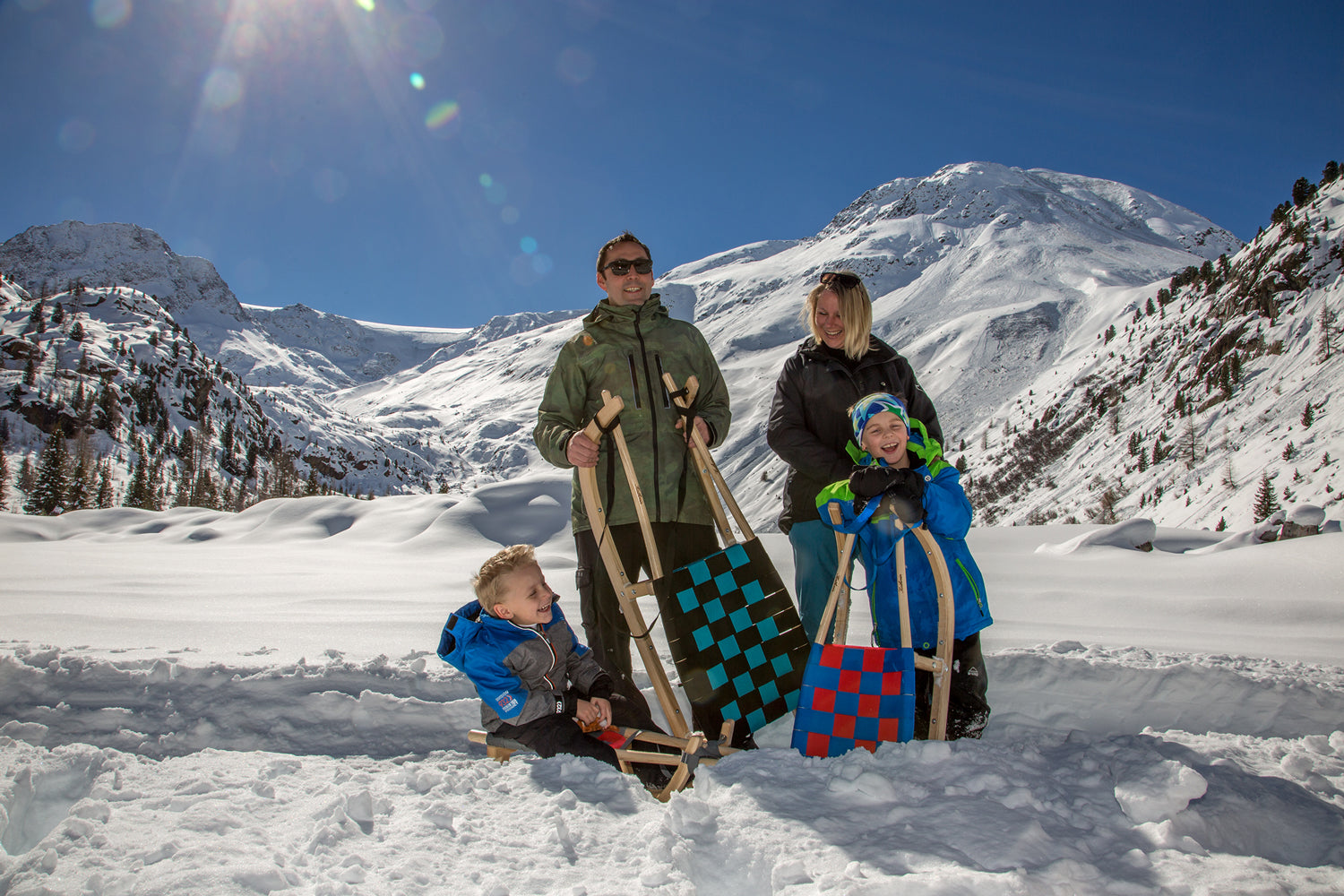 Kathrein Tourenrodel Zweisitzer mit Gurtsitz (125 cm)