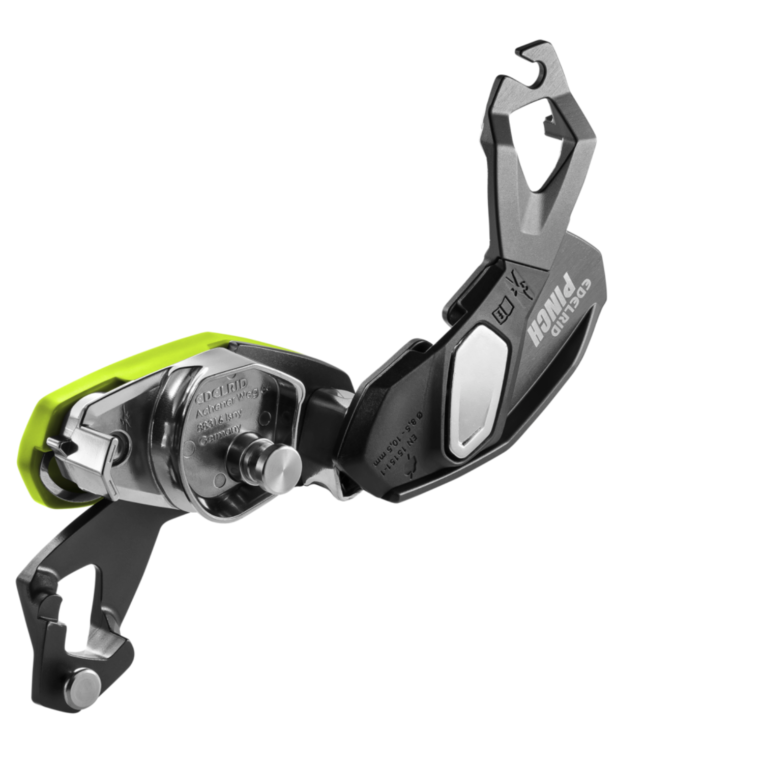 Edelrid Pinch Sicherungsgerät anthracite-oasis geöffnet