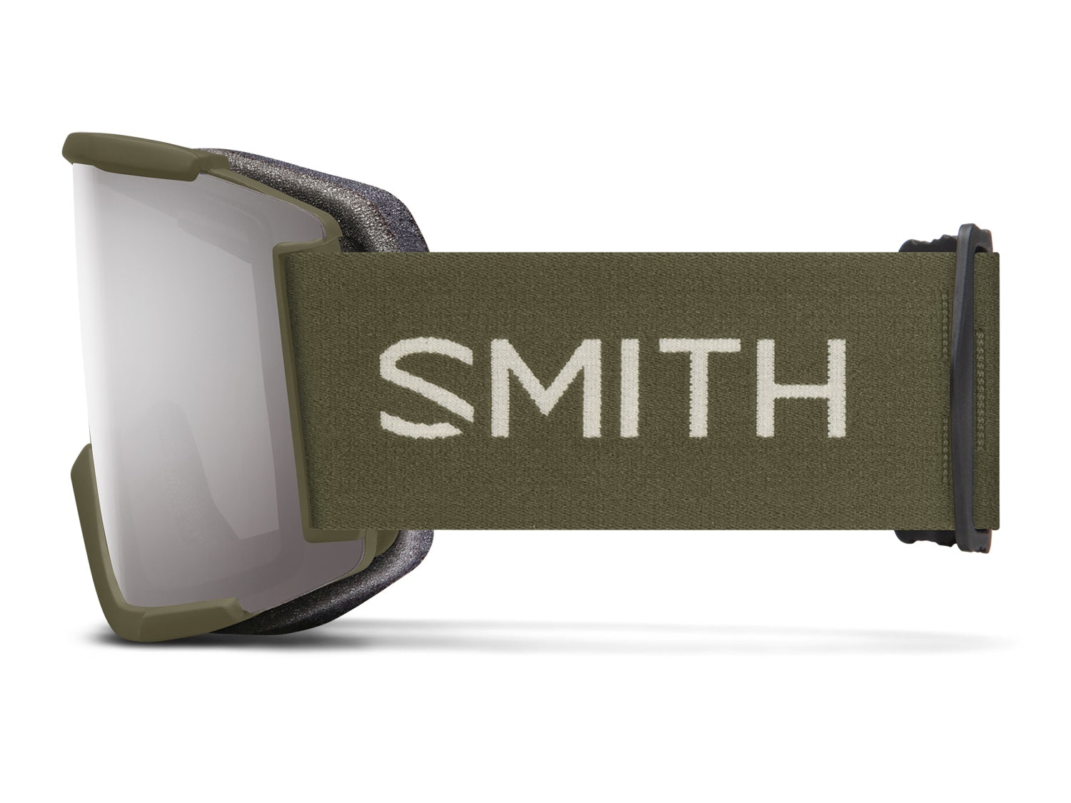 Smith SQUAD MAG Skibrille mit Wechselscheibe, forest2324/chromapop sun platinum mirror + chromapop storm yellow flash, nach links