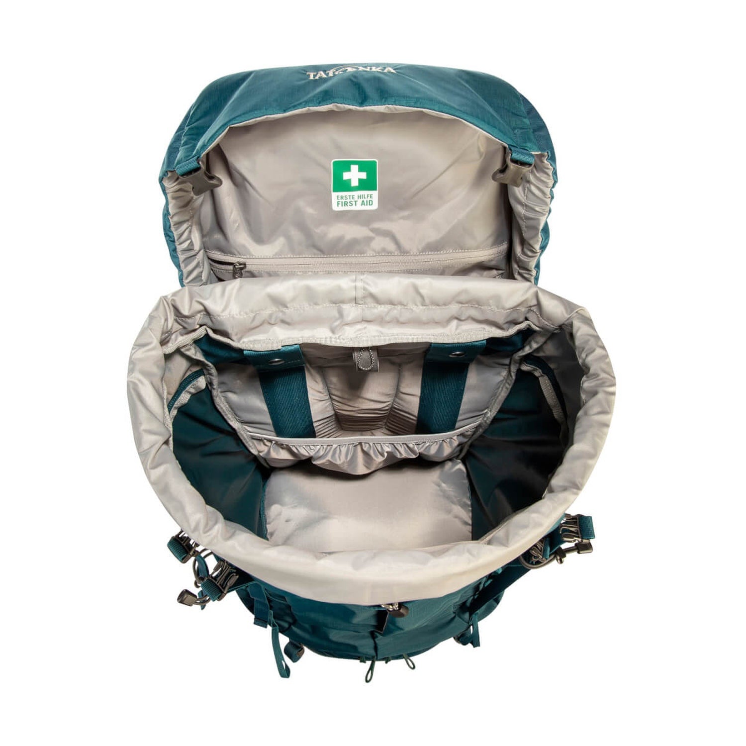 Tatonka Yukon 70+10 Trekkingrucksack, Detail: geöffneter Deckel